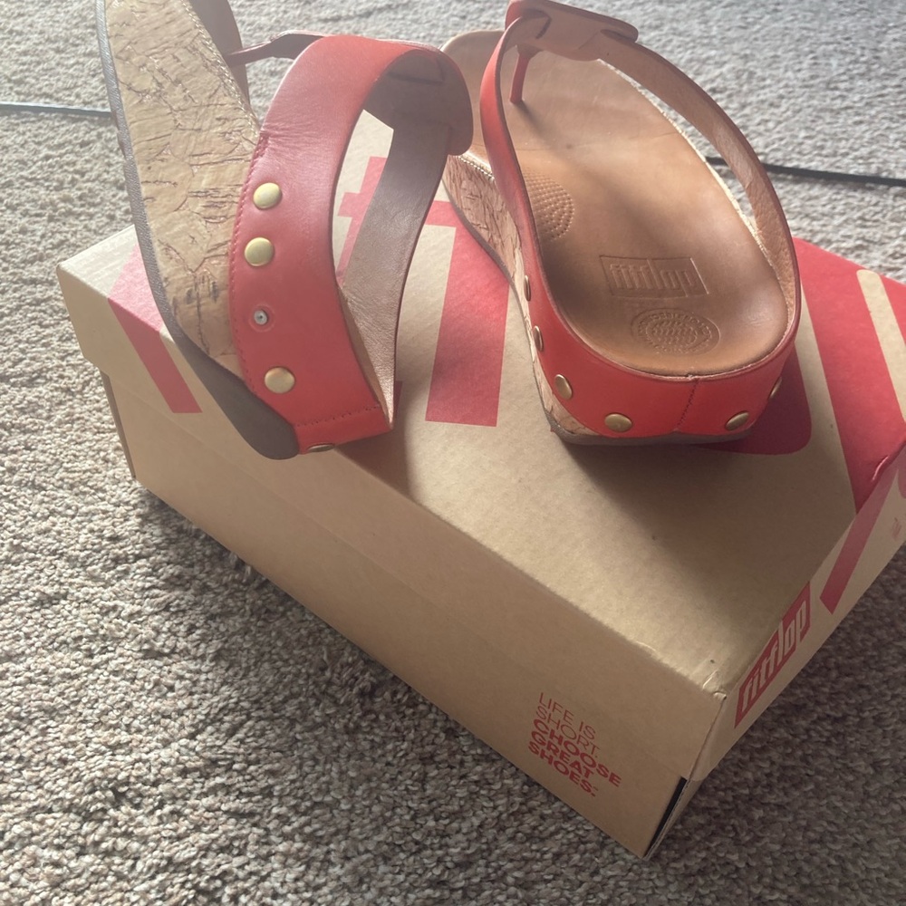 Stylish Orange Wedge Sandals